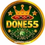 Done 55 Game online earning app interface showing prediction game screen